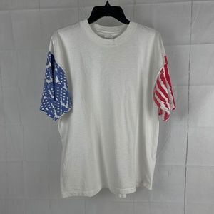 Vintage L.A.T Sport Men's Size XL T-Shirt American Flag Sleeves Single Stitch